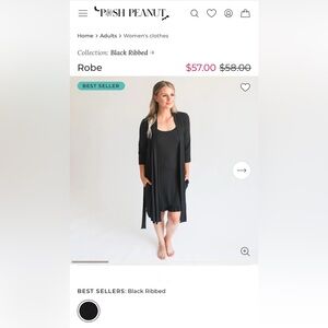 Posh Peanut
BLACK RIBBED ROBE - S/M 0-6 / BLACK X 1 and L/XL 8-14 / BLACK X 1